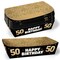 Big Dot of Happiness 50th Birthday Party Paper Food Trays, Disposable Food Boats, Black & Gold, Picnic, BBQ, Double-Sided Paper Meal Holders - 12 Ct